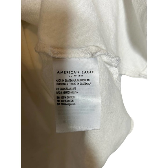 American Eagle Womens White Pink Floyd Dark Side Of the Moon Cropped Shirt Sz M - Picture 6 of 6